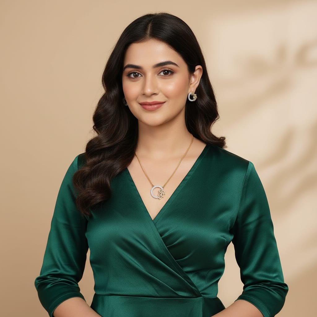 Gold pendant set in chain with diamond 0.77 CT gold weight: 8.540 grams - Image 4