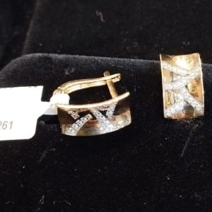 Gold earrings with diamonds 0.33 CT gold weight: 4.500 grams