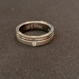 Silver finger band with diamond 0.06 CT