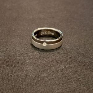 Silver finger band with diamond 0.06 CT