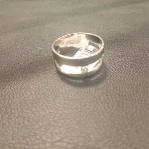 Palladium finger baned for male & female with 1 diamonds 0.7CT