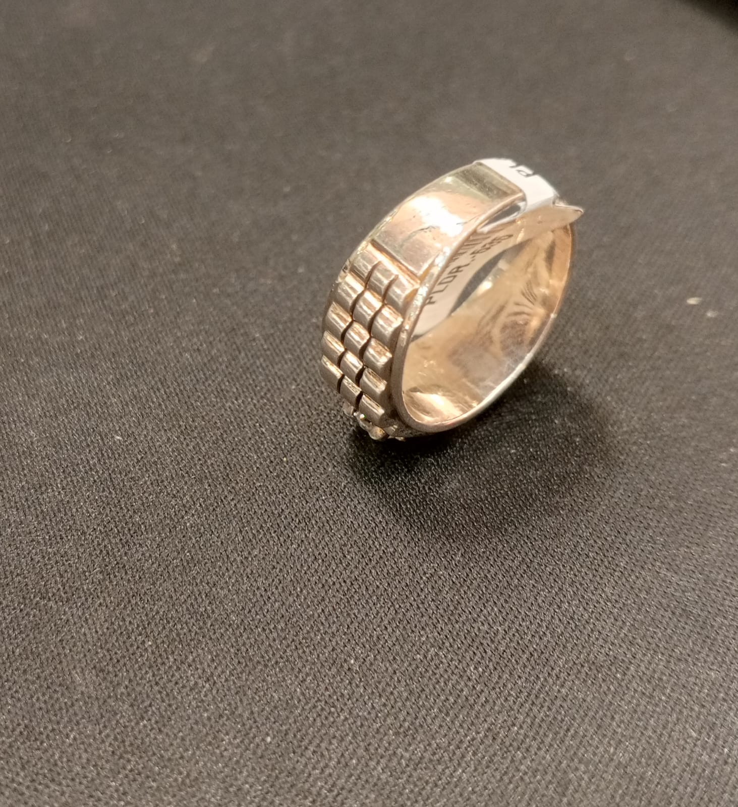 single stone zircon palladium men's ring - Image 2