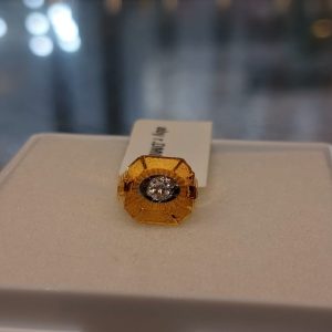 Gold baby finger ring with diamond 0.05 CT